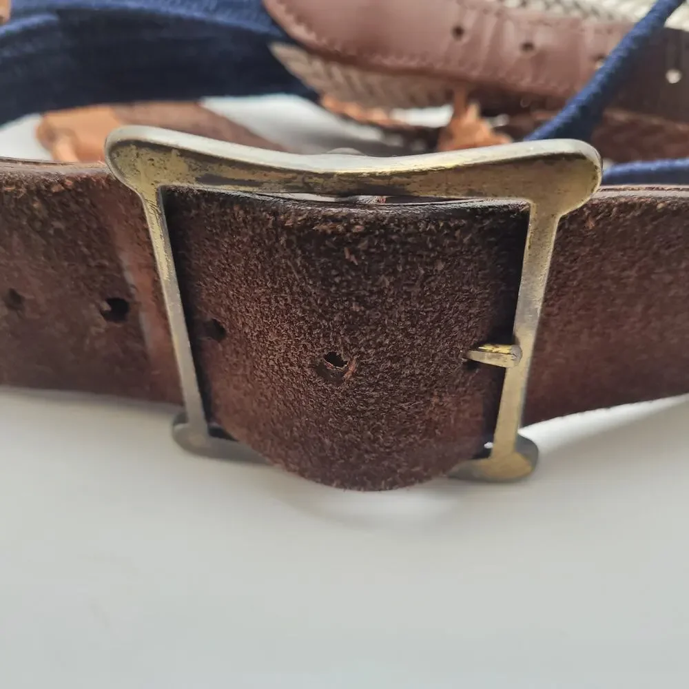 Mixed Belt Lot Braided Leather Canvas Western Boho Vintage Distressed Accessorie - Picture 10 of 13